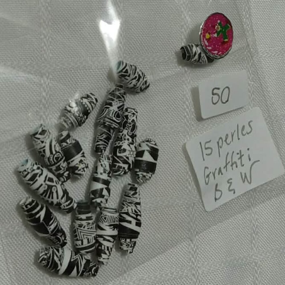One-of-a-kind handmade/hand rolled paper beads/jewelry making/craft supplies/DIY